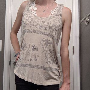 Cute Elephant Print Tank Top